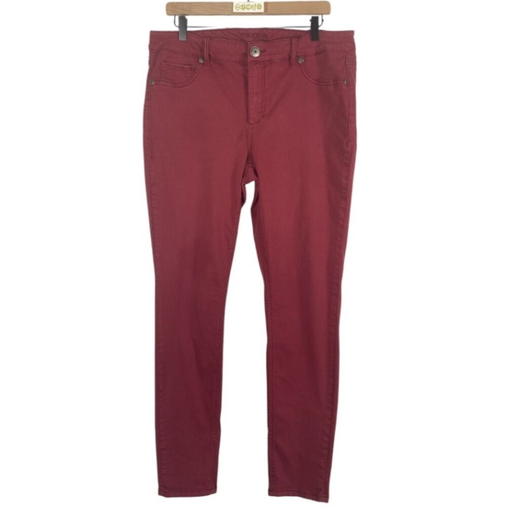 Maurices Burgundy Skinny Jeans Wms 16R #0248